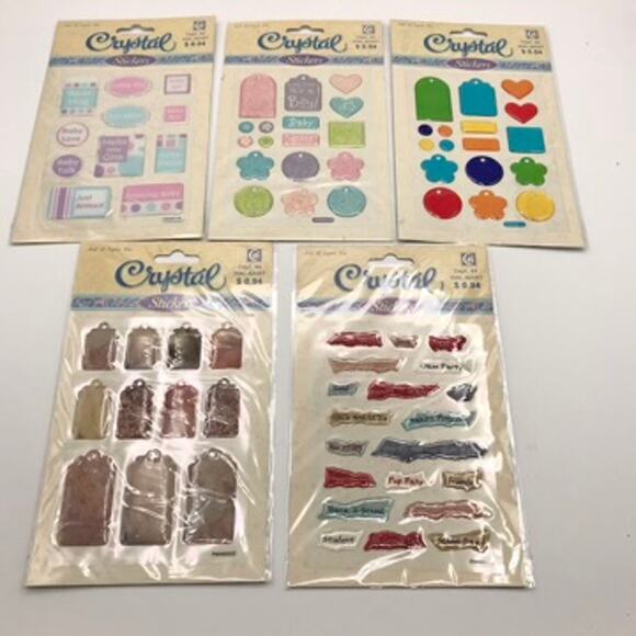 Set of 16 Miss Elizabeth's Handmade & Crystal Stickers Scrap Booking Packets - Picture 13 of 16